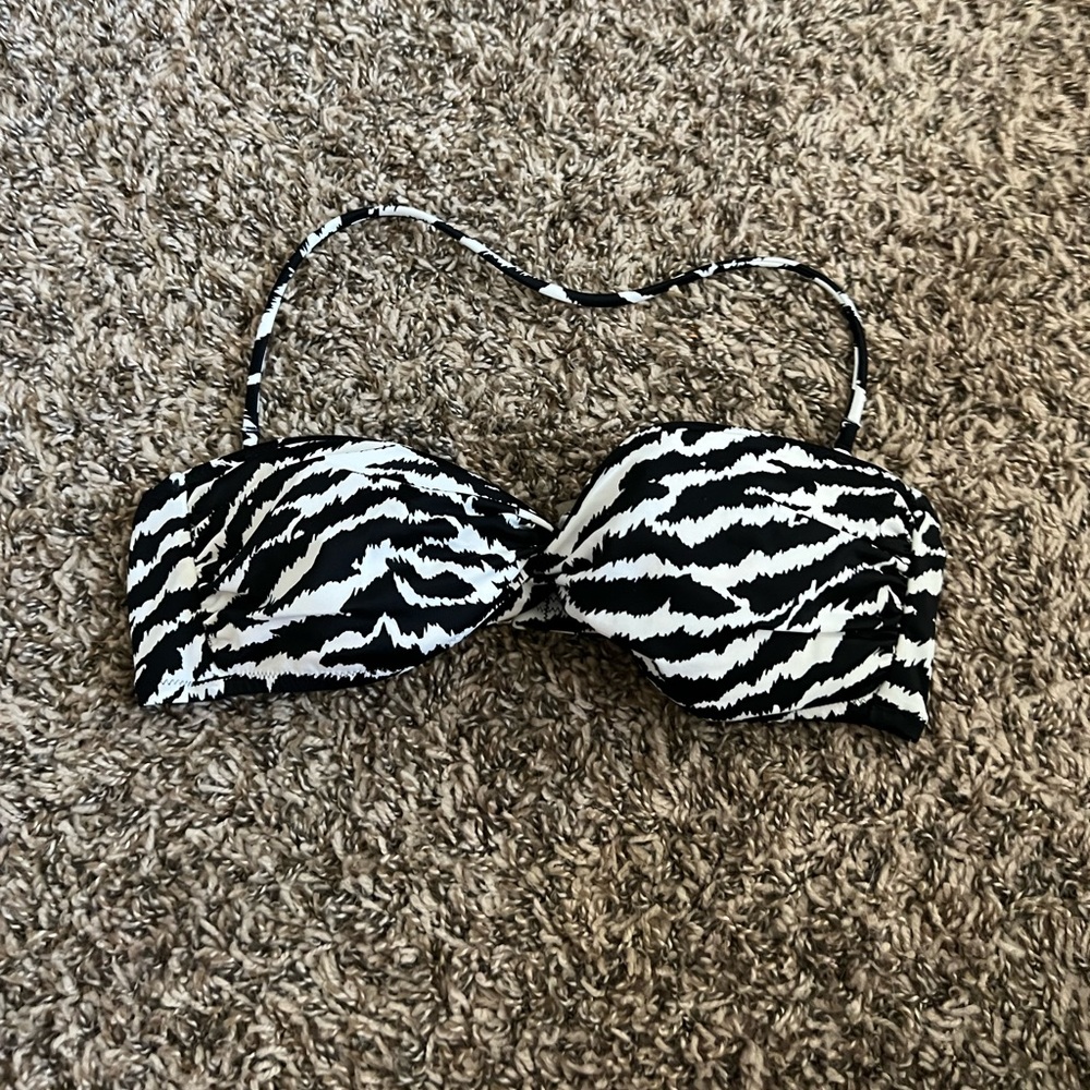 Zebra Print Bandeau Bikini Top
